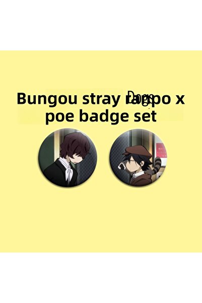 Akumastik Bungou Stray Dogs Ranpo x Poe - Set de 2 seturi de insignă ornament...