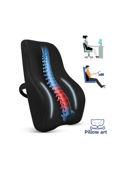 PİLLOWART Memory Foam Back Pillow - Ergonomic Back Elastic Pillow for Office and Car Seat