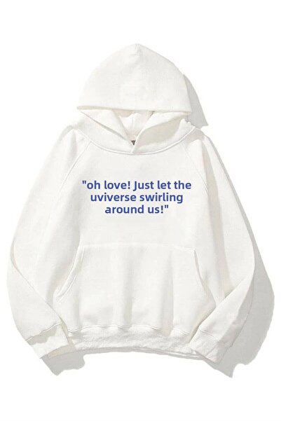 Trendiz Unisex Γυναικεία Ανδρική Φούτερ με κουκούλα Algodon White