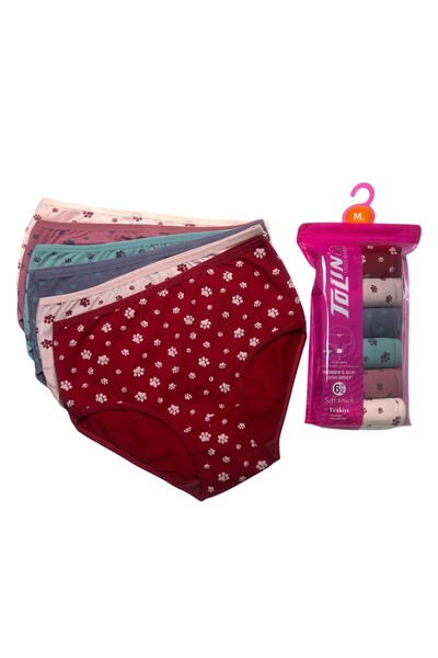 TOLIN Women's 6-Piece Cotton Lycra Towel Mesh Detailed High Waist Panties Set...