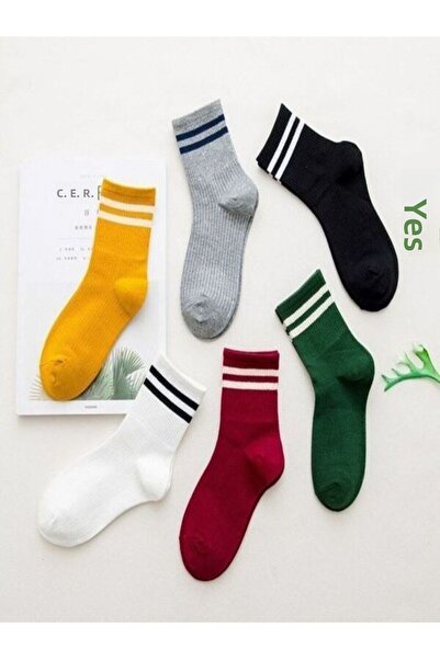 Sky Socks Икономичен пакет от 6 цветни унисекс тенис чорапи с кръгъл шарен мотив