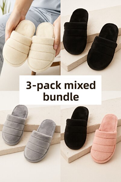 StWenn 3-Piece Silent Sole Women's Slippers Indoor House Slippers Guest Slippers Dowry Bundle Slippers