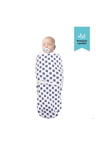 Sevi Bebe Interlock Blue Floral Patterned Baby Swaddle - 118.70