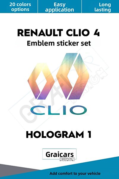 GRAFİCAR مجموعة ملصقات تغطي شعار رينو كليو 4