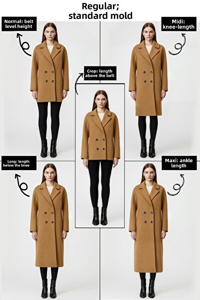 Trendyol Collection Dlouhý kabát s černým vzorem rybí kosti TWOAW23KB00149