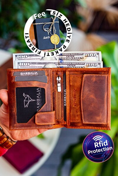 Garbalia Peněženka Jackson z pravé kůže v hnědé barvě s přihrádkou na mince