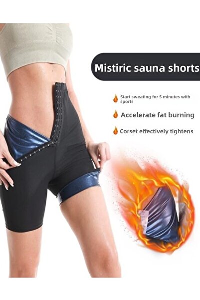 MİSTİRİK Szauna-Shorts Modell Thermal Agráfos Fűző Hatékony rövidnadrág Karcsúsító Body Force Recovery