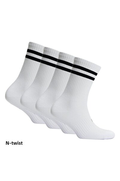 NORFOLK Retro N-Twist Bamboo and Cotton Casual Socks White 4 Pairs - Kraft Box