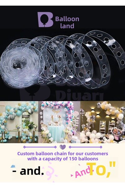 BALON DİYARI Lanț de baloane Aparat pentru arc de baloane cu panglică 5 metri de înaltă calitate