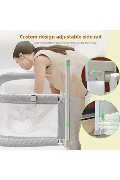 Hoffie 3in1 Folding Baby Safety Barrier, Bed Top Baby Cradle, Protective Sleeping Together, Open and Close