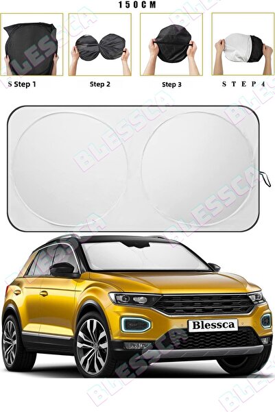 Blessca حاجب الشمس للزجاج الأمامي للسيارة، حاجب الشمس للسيارة، حاجب الشمس للسيارة، مظلة السيارة