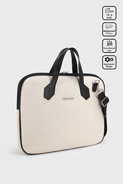 LUNABLU 15.6" Inch Waterproof Fabric Briefcase Computer Notebook Laptop Bag