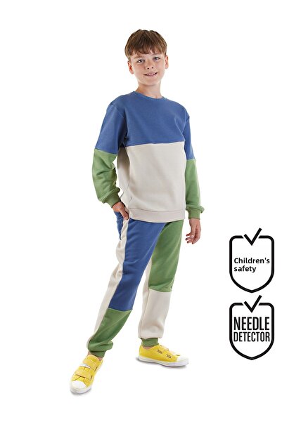 Denokids Color Blocked Boys Tracksuit Set