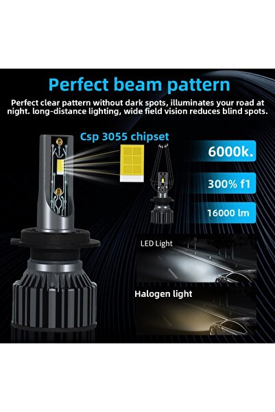 Choice H4 6000K ضوء أبيض موجب H7 H4 Led H1 H11 H8 H9 HB4 HB3 9005 9006 مصباح أمامي للسيارة