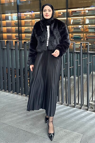 Oven Μαύρη πλισέ φούστα Elisa