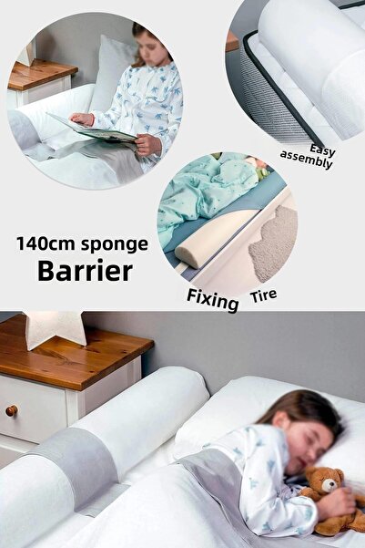 Wellgro 140 cm Sponge Bed Barrier, Children's Bed Edge Guard