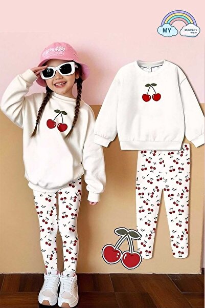 My Kids Wear Cseresznye mintás lány szett, 2 részes - pulóver és leggings szett 12057