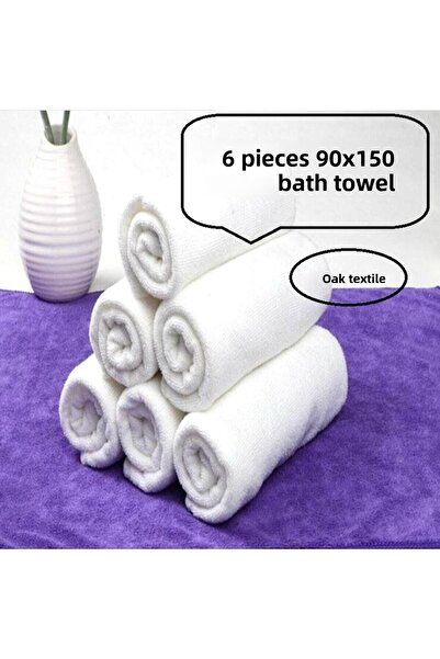 MEŞELİ TEKSTİL 6-Piece White Hotel Bath Towel Set, Extra Large 90X150 cm |   Quick Dry