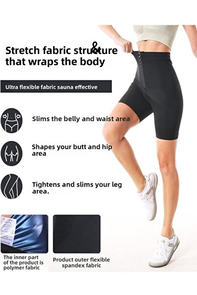 MİSTİRİK Szauna-Shorts Modell Thermal Agráfos Fűző Hatékony rövidnadrág Karcsúsító Body Force Recovery