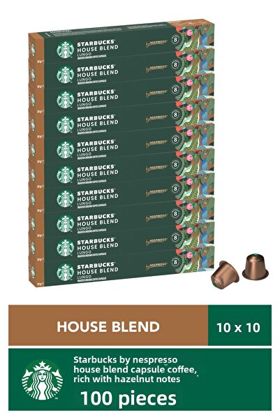 Starbucks كبسولات قهوة متوافقة مع نسبريسو من نسبريسو هاوس بليند 10 × 10 قطع