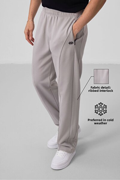 TOMMY LIFE Ανδρικό παντελόνι Palazzo με υφή επιφάνειας πέτρας - 82171