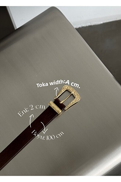 KİLİGİSTANBUL Ζώνη καστόρι Bitter Brown με αγκράφα Cowboy 100 εκ