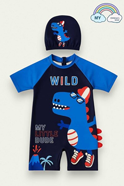 My Kids Wear Set de costume de baie pentru băieți, din țesătură submersibilă, cu fermoar ascuns, 2-8 ani 12009