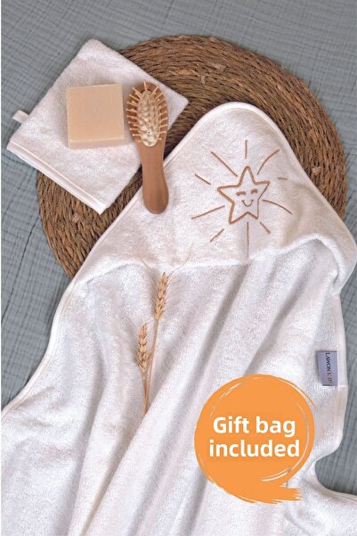 Lawon قماط منشفة أطفال للأطفال مع تطريز على شكل نجمة من الخيزران وحقيبة هدايا...