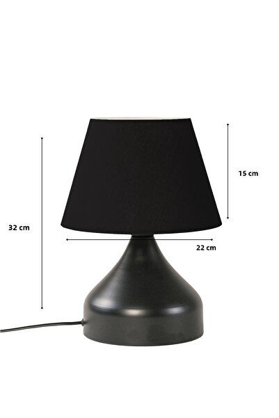 HOMİNG Milano Set of 2 Metal Body Black Fabric Lampshade Ayd-3123