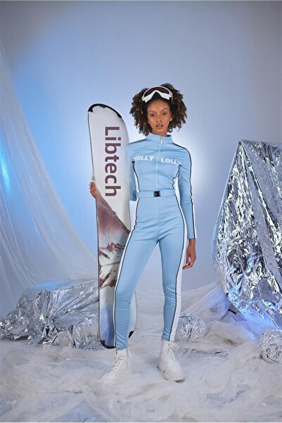 HOLLY LOLLY Pásek s podrobným vyvýšeným logem Speciální kombinéza Snow Snowy Modrá