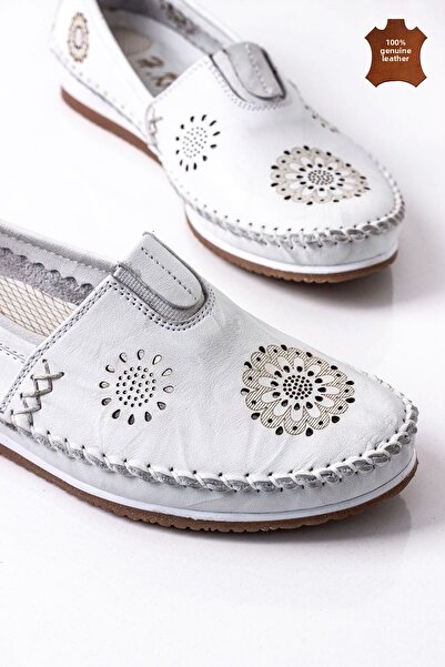 Lal Shoes & Bags Loyd (100%) pravá kůže Pohodlné dámské baleríny-bílé