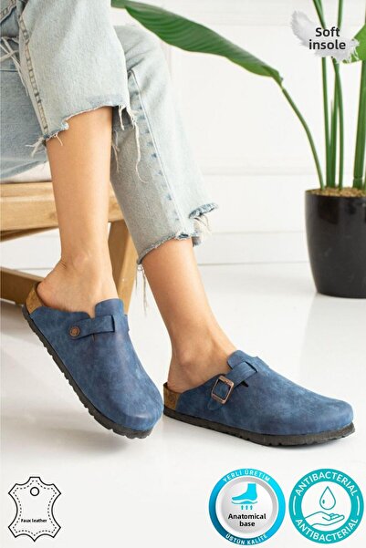 Neon Shoes Παντόφλες Berlin Unisex με σόλα από φελλό, κλειστό μπροστινό μέρος με αγκράφα Sabo Daily Home Out