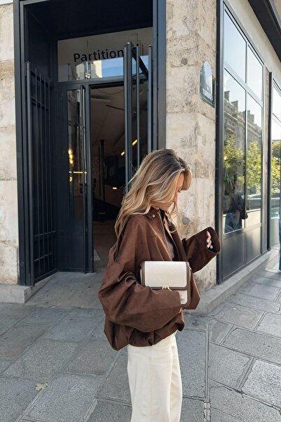 BELİZMOD New Season Oversize Suede Look Bomber Jacket