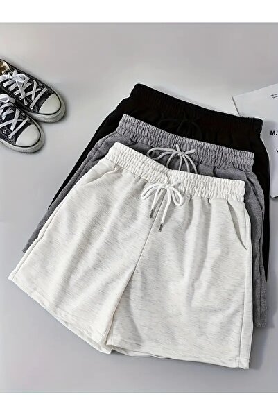 GOLSREY 3 db kényelmes szabású uniszex fésült pamut sport rövidnadrág készlet
