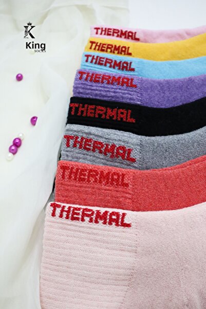 KRAL SOCKS Дамски чорапи 5 чифта цветни термични хавлиени зимни чорапи (отпиващи топлина)