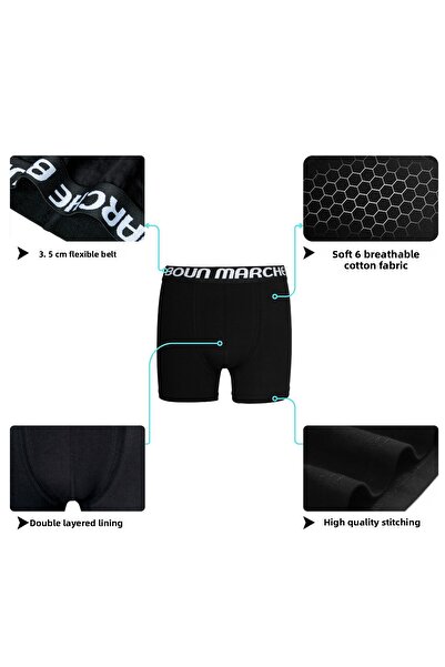 BOUN MARCHE Ανδρικό Boxer Lycra Premium Κουτί 6 τεμαχίων BORIS