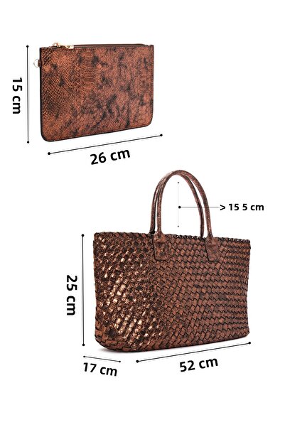 Derimod Bronze Knitted Women's Shoulder Bag - 24sbd262129
