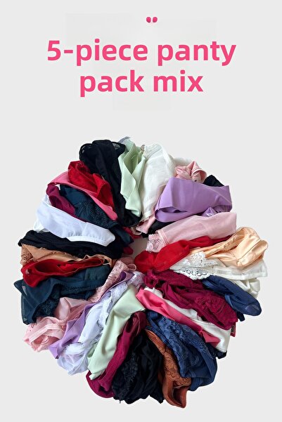 Cottonhill Women's Bikini Panties Brazilian Panties Thong Panties Mixed Pack of 5