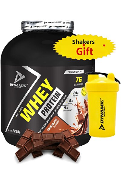 Dynamic Nutrition مسحوق بروتين مصل اللبن مع شيكر - 2280 جم - 76 حصص - شوكولات...