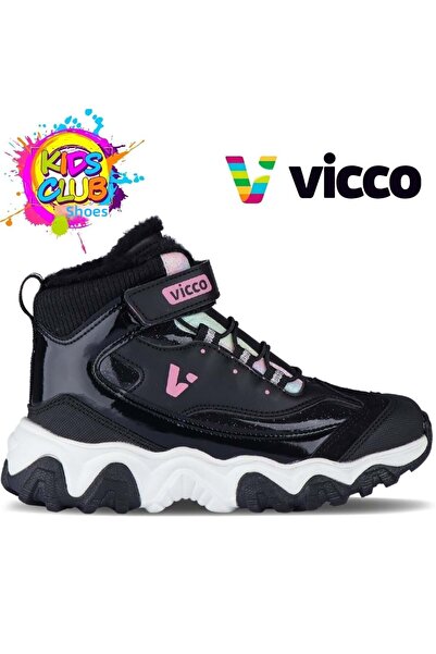 Vicco D'lites Radus Phylon Gumová podrážka Vlněné ortopedické dětské boty ČERNÉ