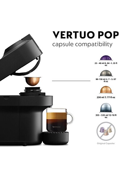 Nespresso Vertuo Pop Black Coffee Machine - GDV2-GB-BK-NE