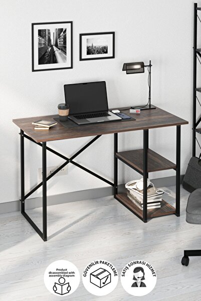 Bofigo 60*120 cm 2 Shelves Metal Study Desk Computer Desk Office Dinner Table...