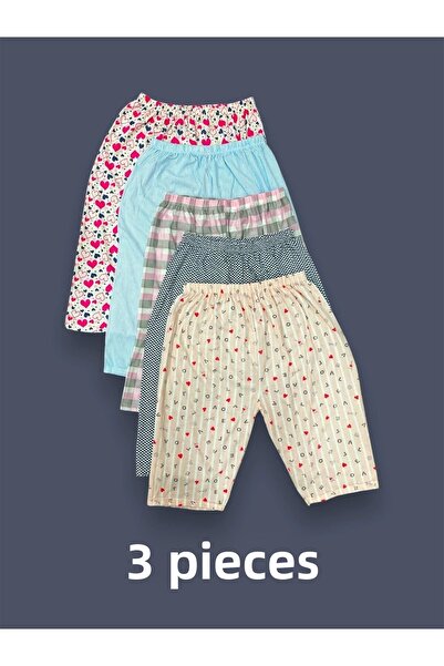 Erdenay Tekstil مجموعة من 3 شورتات كابري نسائية ملونة