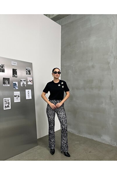 Pulli Collection Oversize T-shirt με λεπτομέρεια από πέτρα