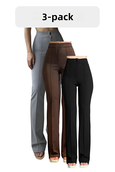 THIFF GYMWEAR Krepp szövet Lycra női Palazzo nadrág szett 3 darabból