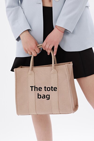 Cochines Women's Beige Bag Long Strap Canvas Large Lined Inner Pocket Tote Bag Cross Hand and Shoulder Bag