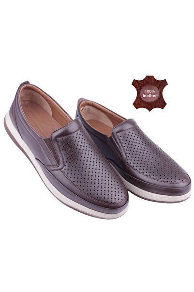 DETECTOR Genuine Leather Orthopedic Perforated Men's Casual Shoes 046