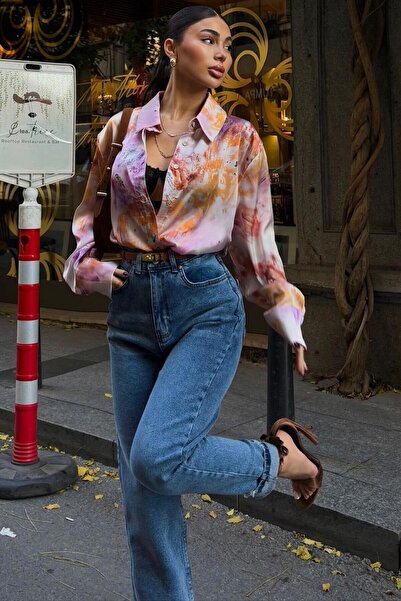 Lijuri Cămașă din satin cu model batik 3409 R9-B-K2