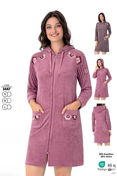 ROMEO LİFE Γυναικείο μπαμπού μικρού υφάσματος με φερμουάρ Chic Velvet φόρεμα 3447