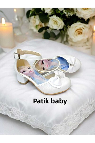 pediashoes Παπούτσια Princess για κορίτσια με τακούνι σε λευκό χρώμα